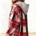 thumbnail image 5 of LIaqionyy Plaid Jacket for Womens Casual Button down Long Sleeve Shacket Fleece Lined Warm Jackets Clothes, 5 of 7