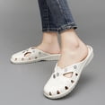 thumbnail image 4 of Women Rhinestone Flat Sandals EVA Garden Sandals Summer Shoes Lightweight, 4 of 8