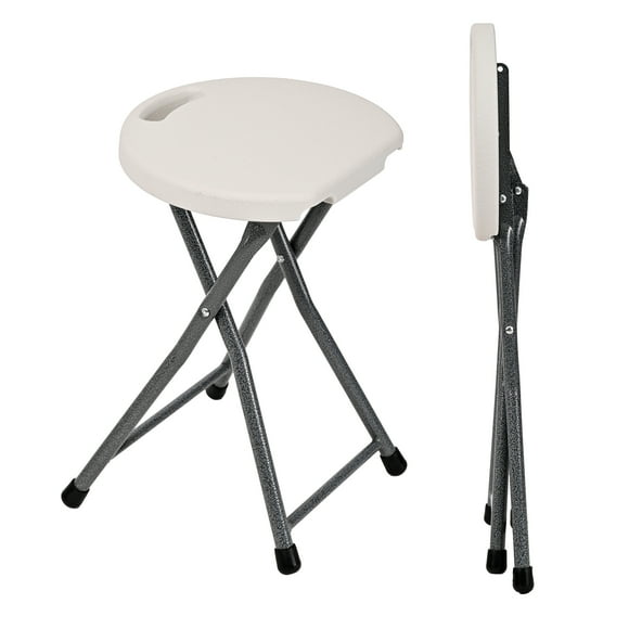 Banco Plegable Begadol Blanco Portátil Plegable De Acero 45cm