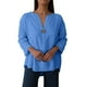 thumbnail image 1 of Vestidos Casuales Para Mujer, Blusas De Mujer De Moda Blusa informal de verano con botones, escote en V y mangas 3/4 para mujer, 1 of 9