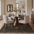 thumbnail image 2 of KUETH Modern 5x7 Area Rugs for Living Room, Non Slip Machine Washable Retro Rugs, Low Pile Chenille Print Rug for Bedroom, Dining Room, Home Office, Charcoal Brown, 2 of 9