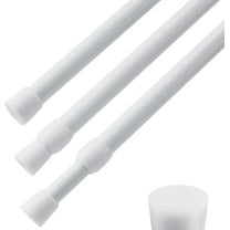 3 PCS Spring Tension Curtain Rod Adjustable Length 41-74 Inches, No Drilling, Tension Rod Suitable for Windows, Bathroom, Cabinets, Wardrobes (White) (white)