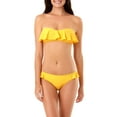 thumbnail image 6 of No Boundaries Juniors Solid Flounce Bandeau Bikini Top, 6 of 8
