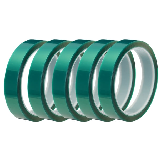 Cinta Adhesiva de Silicona Unique Bargains 0.71 Pulgadas 108FT Verde Paquete de 5