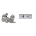 thumbnail image 1 of Estatua de gato, figura de escritorio, adorno decorativo de resina, reloj de pared digital, accesorio de escritorio multifuncional, estante creativo d, 1 of 8