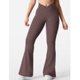 thumbnail image 2 of Leggins acampanados YEOREO Kalie Scrunch para mujer, color marrón ciruela L, 2 of 6