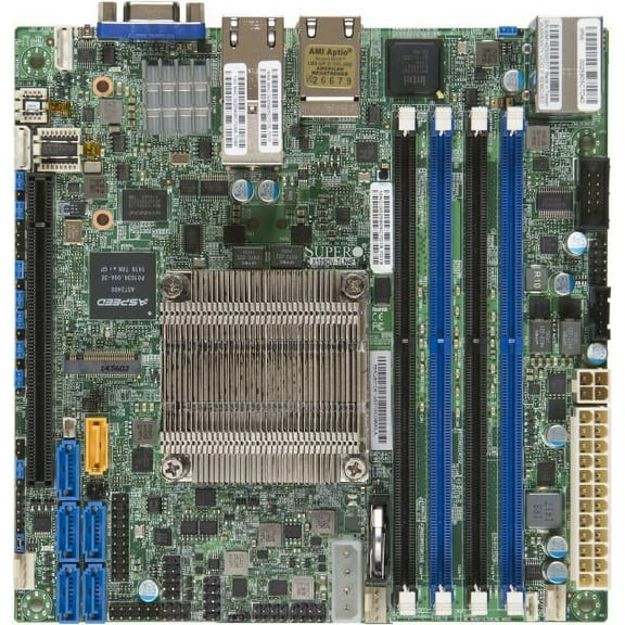 Supermicro X10SDV-4C-TLN4F Motherboard - Intel Xeon processor D-1518 - Single socket FCBGA 1667 - DDR4 2133MHz - 2x 10GbE and 2x GbE LAN Ports SATA 3 - Mini-ITX