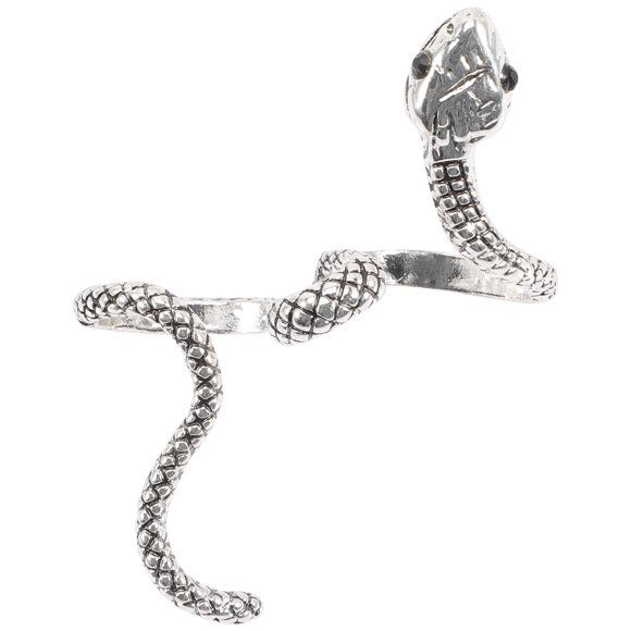 FRCOLOR snake ring Silver Alloy Snake Ring for Women with Exquisite Craftsmanship and Charm Fits Various Scenes,2.17"X1.38"X0.2"