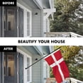 thumbnail image 3 of G128 Combo Pack: 6 Feet Tangle Free Spinning Flagpole (Black) Denmark Danish Flag 3x5 ft Printed 150D Brass Grommets (Flag Included) Aluminum Flag Pole, 3 of 9