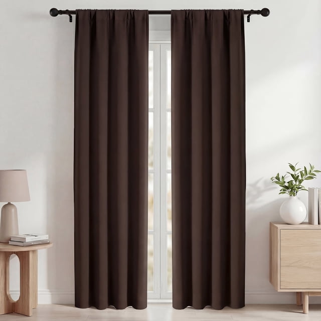 Blackout Cortinas, Cortinas Blackout Térmicas Aislantes 42x84 Pulgadas, Cortinas Oscurecedoras con Bolsillo para Barra para Sala de Estar y Recámara, Juego de Paneles de Tratamiento de Ventanas con R