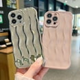 thumbnail image 6 of iPhone 13 Pro Max Case, Water Ripple Pattern Cute Bling Glitter Curly Wave Frame Phone Case for Women Girls Fashion Soft Silicone CProtective Back Cover (Silver), 6 of 9