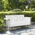thumbnail image 2 of Pemberly Row Metal Gliding Patio Sofa w/ Rocking Mechanism in White, 2 of 7