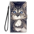 thumbnail image 4 of Dteck Wallet Case for Samsung Galaxy S23 Ultra, Shockproof Magnetic Folio Flip Cover with Anti-Lost Strap Slim Fit Patterned Wallet Phone Case, White Clawed Cat, 4 of 10