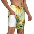 thumbnail image 3 of Gaeub Sunflowers On A Yellow Background Mens Swim Trunks Stretch Beach Shorts Quick Dry for Men Swim Shorts Swimwear with Pockets- Large, 3 of 9