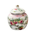 thumbnail image 5 of Porcelain Temple Jar, Ceramic Ginger Jar, Tea Canister, Food Storage Jar, Floral Arrangement Flower Vase for Desktop Home Dining Room Decoration 1200ML, 5 of 8