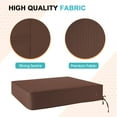 thumbnail image 4 of EAGLE PEAK Outdoor Deep Seat Cushion Set for Patio Furniture, 25 x 25 x 5 inch, 2 PCS Back Chair Cushion with Fixed belt, Brown Stripe, 4 of 7
