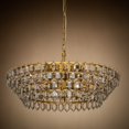 thumbnail image 4 of 8-Light Mid Century Modern 4-Tier Antique Gold Crystal Glass Chandelier, 4 of 5