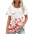 thumbnail image 1 of Fiudx Camisetas para Mujer Top Estampado con Cuello Redondo y Manga Corta Informal para Mujer a La Moda, 1 of 5