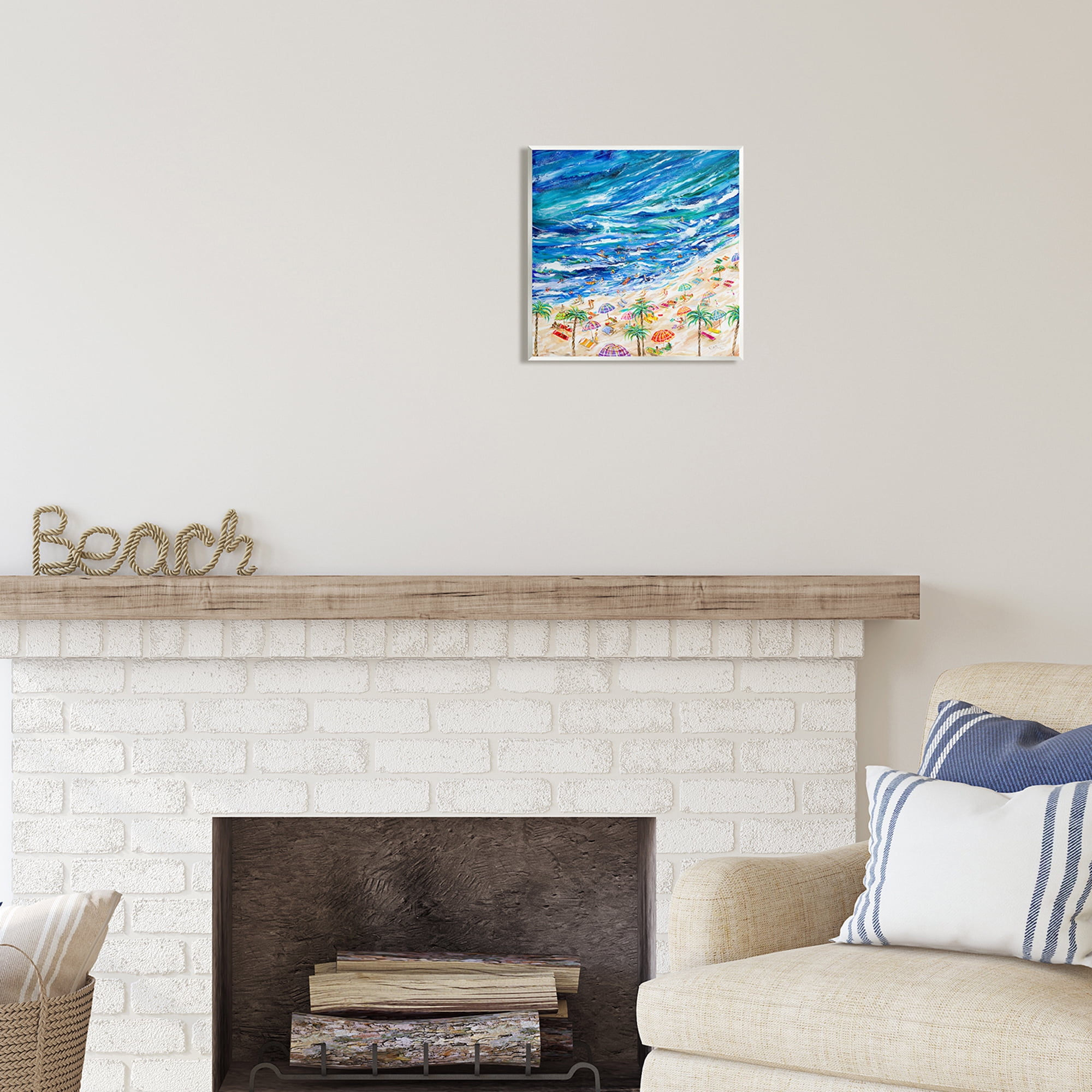 Stupell Industries Summer Beach Painting Abstract Painting Unframed Art Print Wall Art, 12 x 12