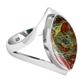 thumbnail image 3 of 925 Sterling Silver Ring Natural Dragon Blood Jasper Handmade Jewelry, 3 of 10