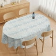 thumbnail image 4 of Oval Tablecloth 52 x 70 Inch, Vintage Geometric Leaves Tablecloth for Oval Table, Fabric Wrinkle Free Washable Waterproof Retro Tablecloth Oval Table Cloth for Kitchen Dining Room Table, 4 of 6
