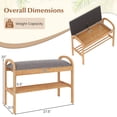 thumbnail image 3 of Costway Bamboo Entryway Shoe Bench 2-Tier Shoe Rack with Flip Top Storage for Hallway, 3 of 10