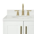 thumbnail image 5 of Ariel Taylor 36 In. Left Offset Oval Sink Bathroom Vanity With Carrara White Quartz Countertop 1.5 Edge In White, 5 of 11