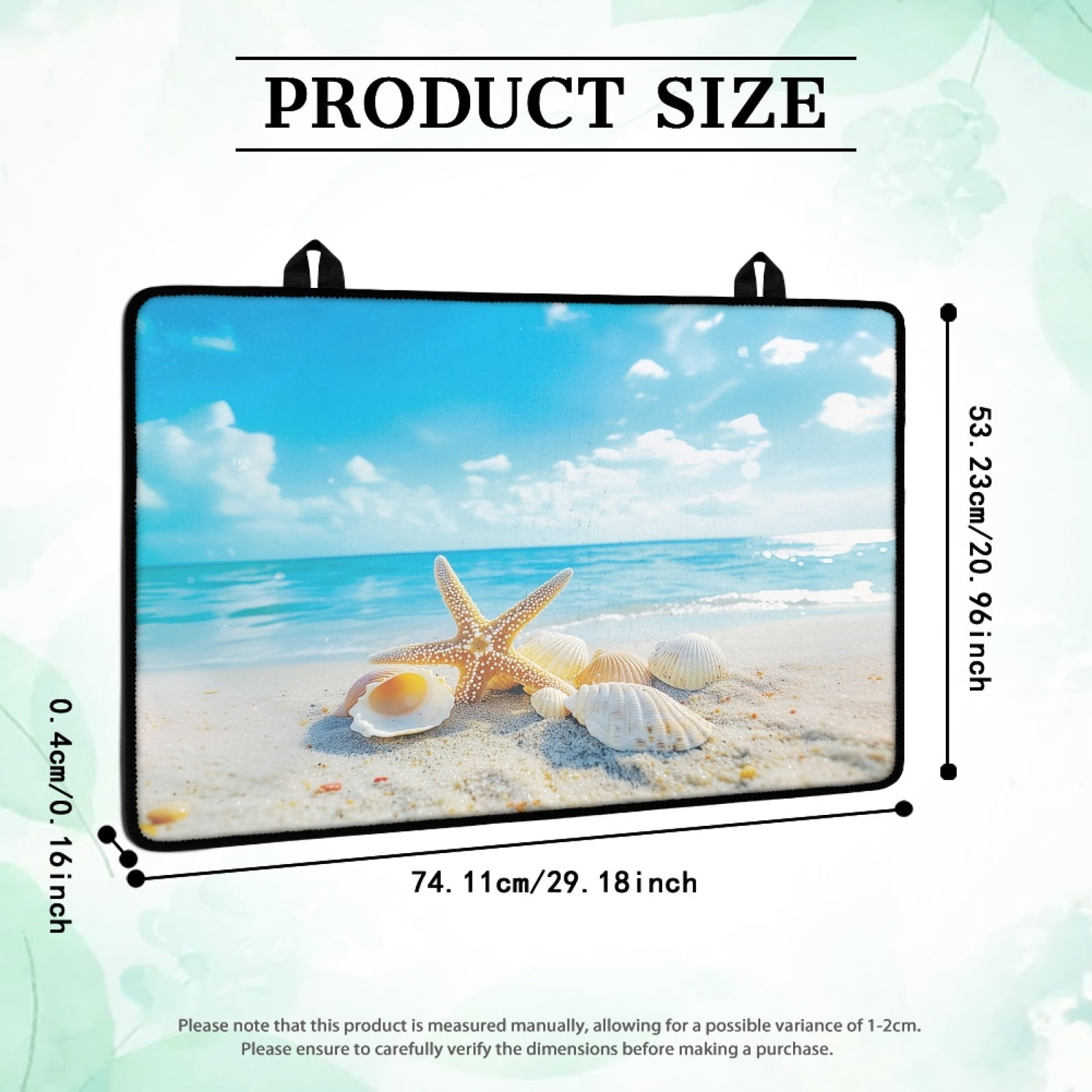 Renewold Stove Top Cover for Electric Stove, Non-skid Glass Electric Stove Top Mat, Induction Electric Stove Top Protector for Kitchen Counter Top, Beach Starfish Seashell Blue Sky