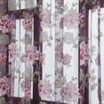 thumbnail image 1 of Cortinas de tul de peonía para sala de estar, ventana floral, cortina transparente (púrpura) Likrtyny Libre de BPA, 1 of 4