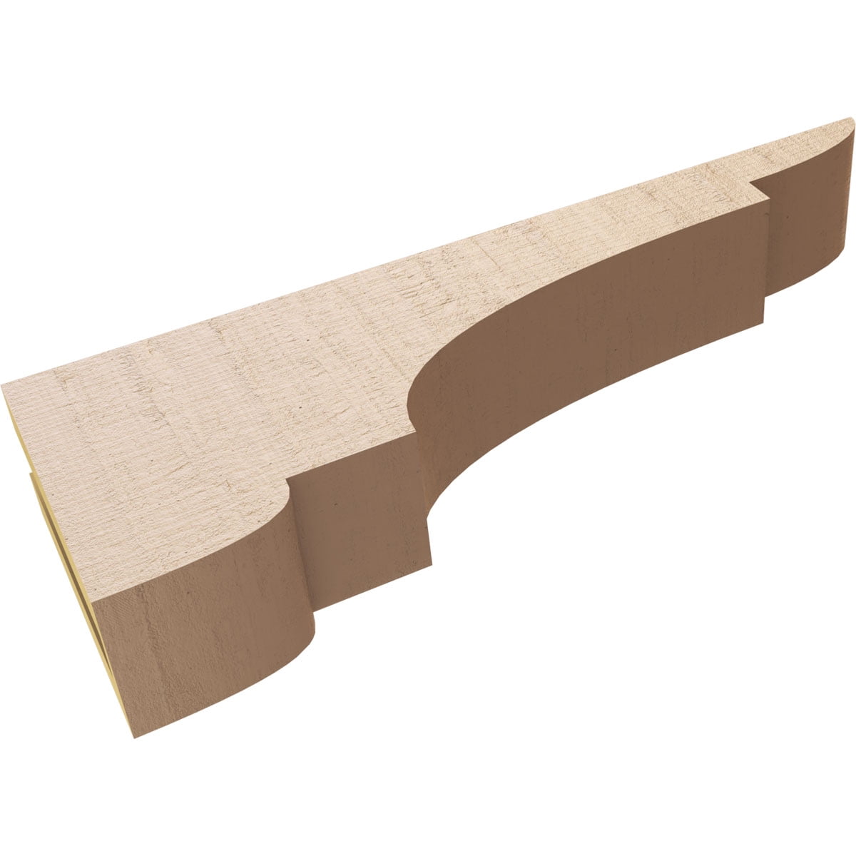 3"W x 18"D x 6"H Thin New Brighton Rough Cedar Woodgrain TimberThane Corbel, Primed Tan