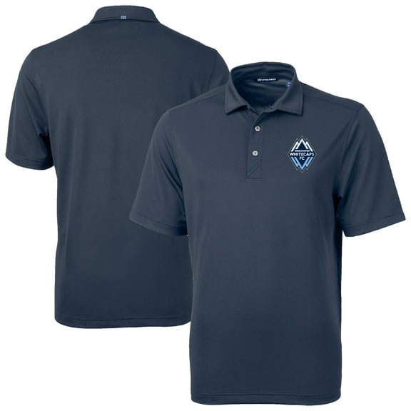 Men's-Cutter & Buck  Navy Vancouver Whitecaps FC Big & Tall Virtue Eco Pique Recycled Polo