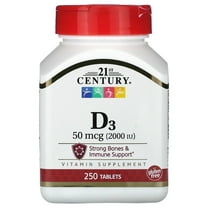 21st Century D3, 50 mcg (2,000 IU), 250 Tablets
