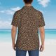 thumbnail image 4 of Balery Brown Leopard Camisas hawaianas de manga corta para hombre, camisas playeras de corte holgado, camisas de vacaciones con botones,Large, 4 of 7