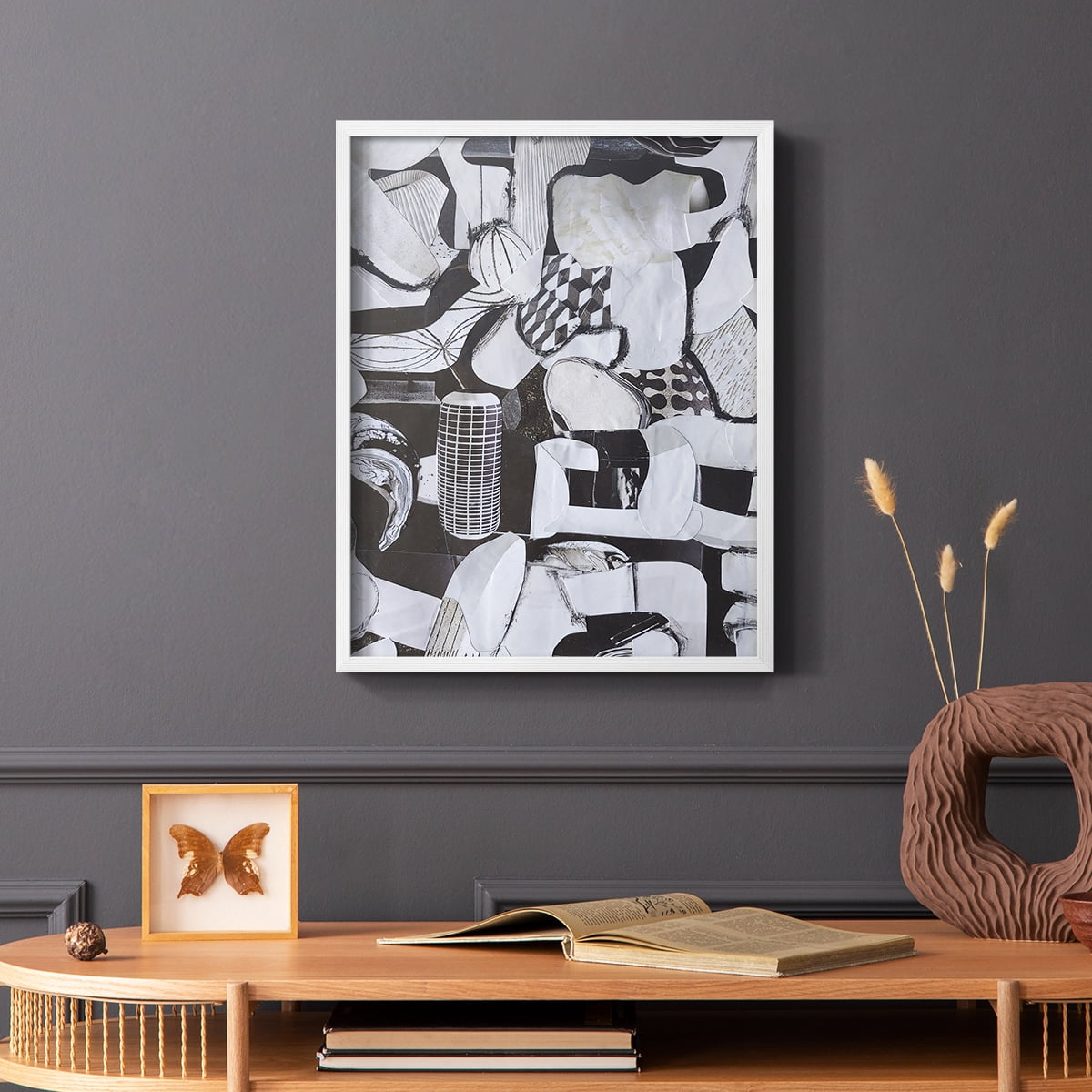 Beverlywood City Forms Framed Print in White Solid Wood Framed Print No Nail Hanging