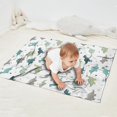 thumbnail image 2 of White Cartoon Dinosaurs Triangles Plants Pattern Blanket,Comfortable Soft Flannel Throw Blanket,All Season,Warm Lightweight Blankets for Sofa Bed Couch Living Room Chair,30"x40", 2 of 4