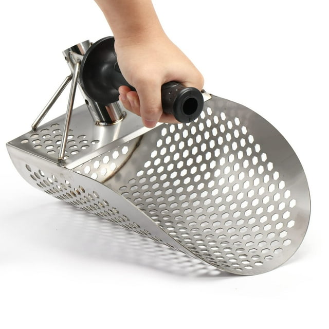 Pala para arena de playa con mango Extra, herramienta de detección de metales, herramienta de detección de metales para agua y agua de acero inoxidable