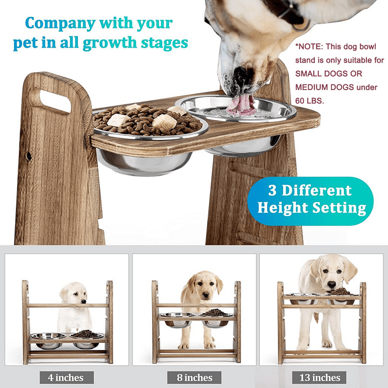 Elevated Dog Feeder With Storage Rustic Dog Feeder 2 Bowl 