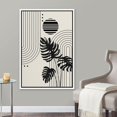 thumbnail image 2 of PixonSign Framed Canvas Print Wall Art Geometric Striped Polygon Tropical Palm Leaf Abstract Shapes Illustrations Modern Art Boho Decorative Chic for Living Room, Bedroom, Office - 16"x24" WHITE, 2 of 5