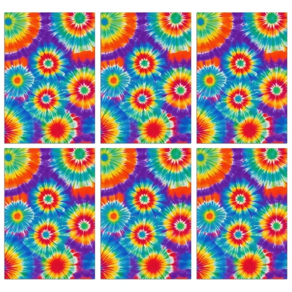 6 Pcs Orange and Purple Tie Dye Pattern Funny Kitchen Towels, Microfiber Dish Towels, Kitchen Tea Towels Set 18" X 26"