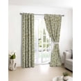 thumbnail image 3 of Green Floral Blackout Curtains for Bedroom/Living Room, Thermal Insulated Kitchen Curtains, Vintage Rustic Botanical Spring Grommet Darkening Window Treatment Drapes 42"x63"x2, 3 of 8