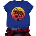 thumbnail image 4 of RKSTN T-Shirts Graphiques pour Femmes Col Rond Manches Courtes Blouse de Plage Hauts Aguichant Impression Régulière Chemises, 4 of 5