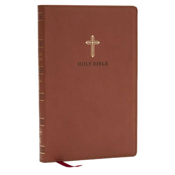 NKJV Holy Bible, Ultra Thinline, Brown Leathersoft, Red Letter, Comfort Print, (Hardcover)