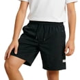 thumbnail image 4 of Liyamei Boys Sports Shorts with Drawstring and Pockets for Summer Casual Size 7-12,Black, 4 of 7