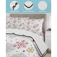 thumbnail image 3 of Twin Quilt Bedding Set, Red Yellow Snowflake Christmas Reversible Summer Quilt 3 Pieces, Xmas Snowflake Winter Lightweight Bedspreads Coverlets with 2 Pillow Shams for All Seasons, 3 of 5