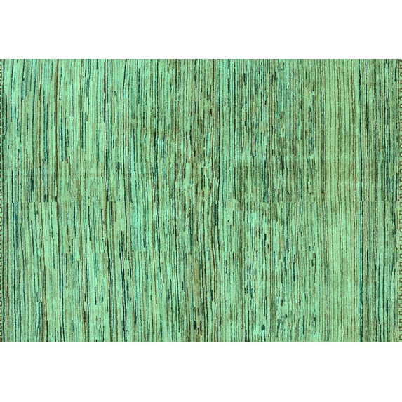 Ahgly Company Indoor Rectangle Abstract Turquoise Blue Modern Area Rugs, 7' x 9'