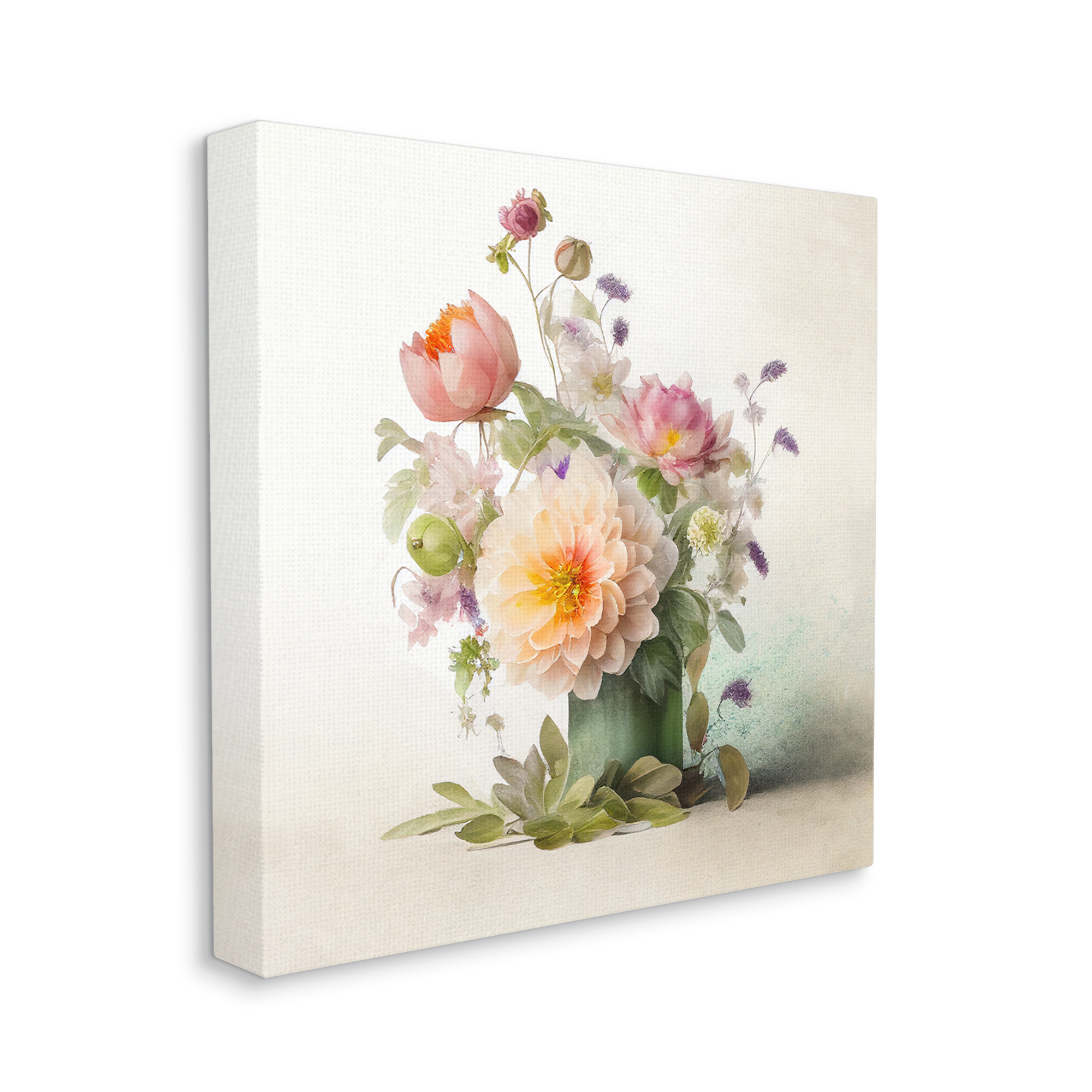 Stupell Industries Spring Floral Bouquet Botanical & Floral Painting Gallery Wrapped Canvas Art Print Wall Art, 17 x 17