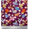thumbnail image 1 of Soimoi Poly Georgette Fabric Floral & Cute Animals Cartoon Decor Fabric Printed Yard 52 Inch Wide, 1 of 1