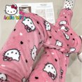 thumbnail image 5 of Sanrio-ropa de dormir de felpa de Coral de Hello Kitty Y2K, pantalones cálidos Kawaii, suaves y cómodos para el hogar al aire libre, moda de otoño e invierno, 5 of 5