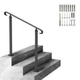 thumbnail image 1 of KFFKFF Rampe d'Escalier Extérieure, Adaptée pour 1-3 Marches, Rampe Réglable en Fer, Compatible avec Porche avant, Style Transitionnel Noir pour Marches en Béton Ou en Bois, 1 of 9