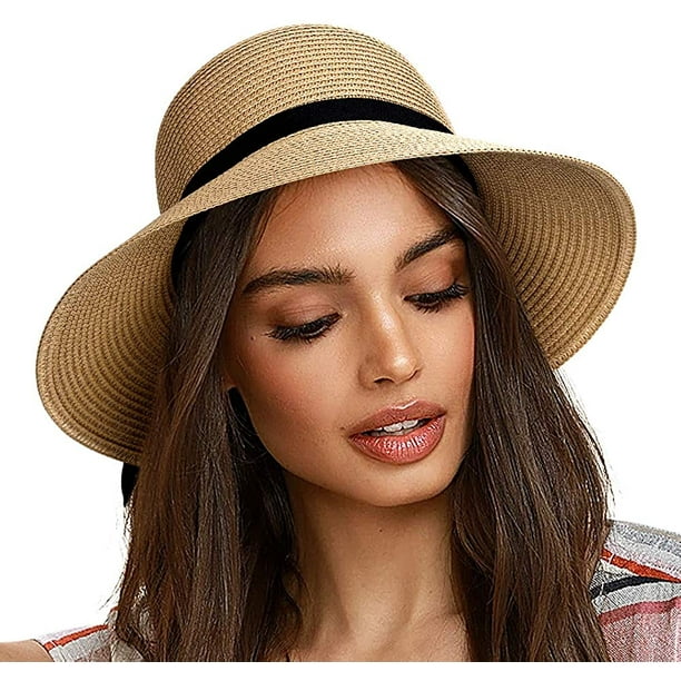 Yiailnter Sun Hats For Women Wide Brim Straw Hat Beach Hat Upf Uv Foldable Packable Cap For Travel Other M